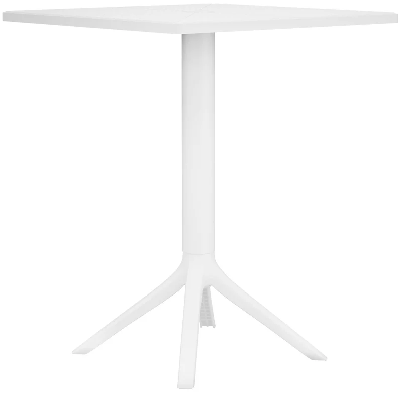 Table d'appoint pour intérieur ou extérieur 60x60 cm en plastique blanc 10_0009140