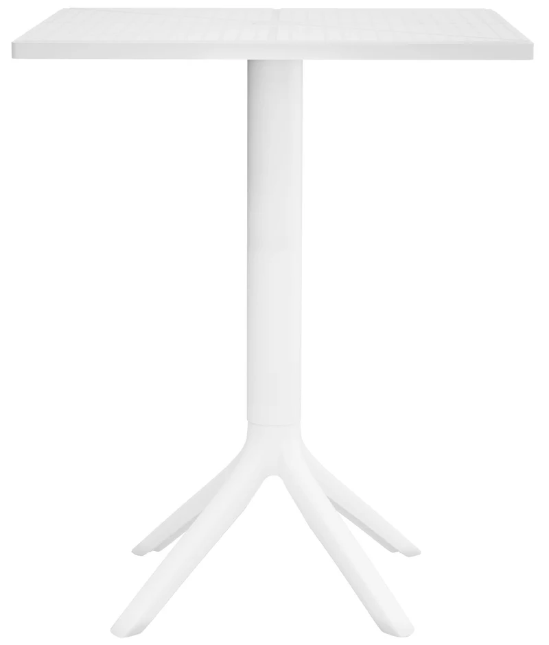 Table d'appoint pour intérieur ou extérieur 60x60 cm en plastique blanc 10_0009140