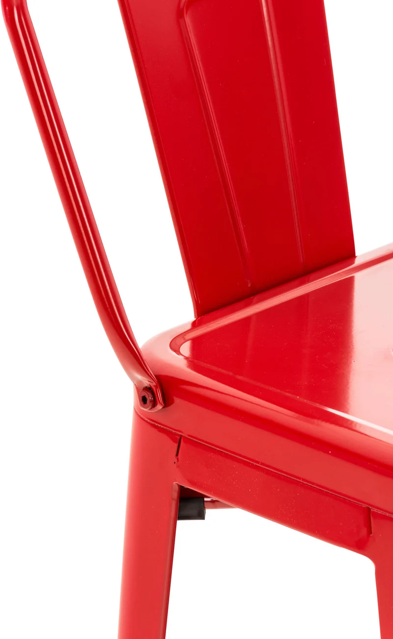 Lot de 2 tabourets de bar design industriel en métal avec repose-pied couleur rouge 10_0001084