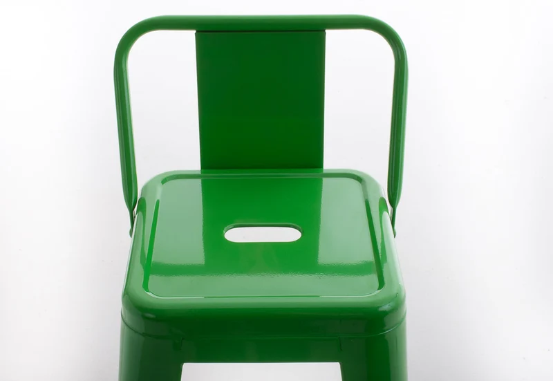 Lot de 2 tabourets de bar industriel en métal avec repose-pied couleur vert TDB10138