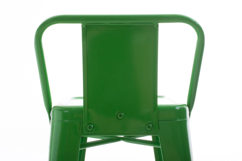 Tabouret de bar x1 en métal vert style industriel moderne avec dossier et repose-pieds structure robuste hauteur d’assise 77 cm 10_0000680