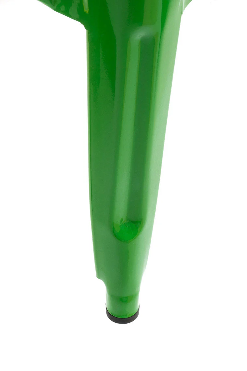 Tabouret de bar x1 en métal vert style industriel moderne avec dossier et repose-pieds structure robuste hauteur d’assise 77 cm 10_0000680