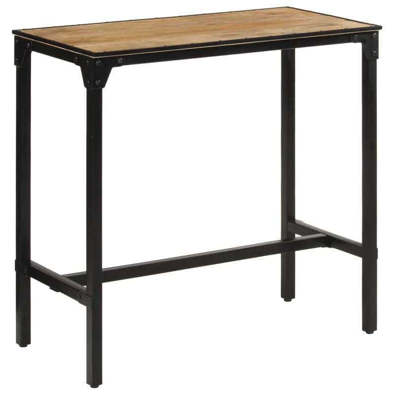 Table de bar 110 x 55 x 107 cm en bois de manguier massif et fer DEC029437
