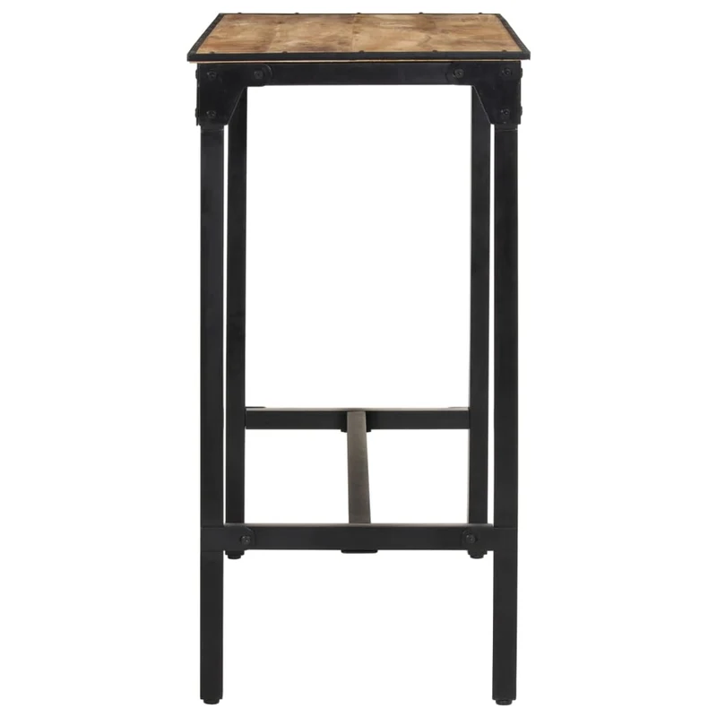 Table de bar 110 x 55 x 107 cm en bois de manguier massif et fer DEC029437