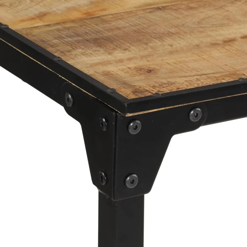 Table de bar 110 x 55 x 107 cm en bois de manguier massif et fer DEC029437