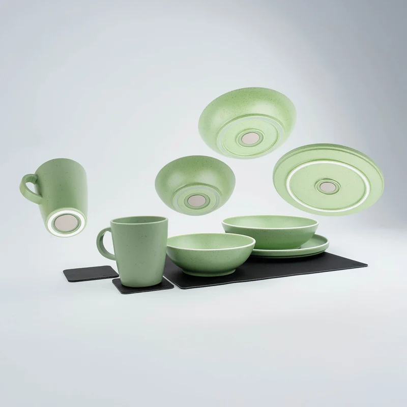 Magnet-Kunststoff-Geschirrset DOLOMIT GREEN