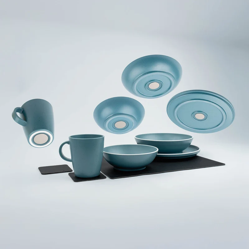 Magnet-Kunststoff-Geschirrset DOLOMIT BLUE