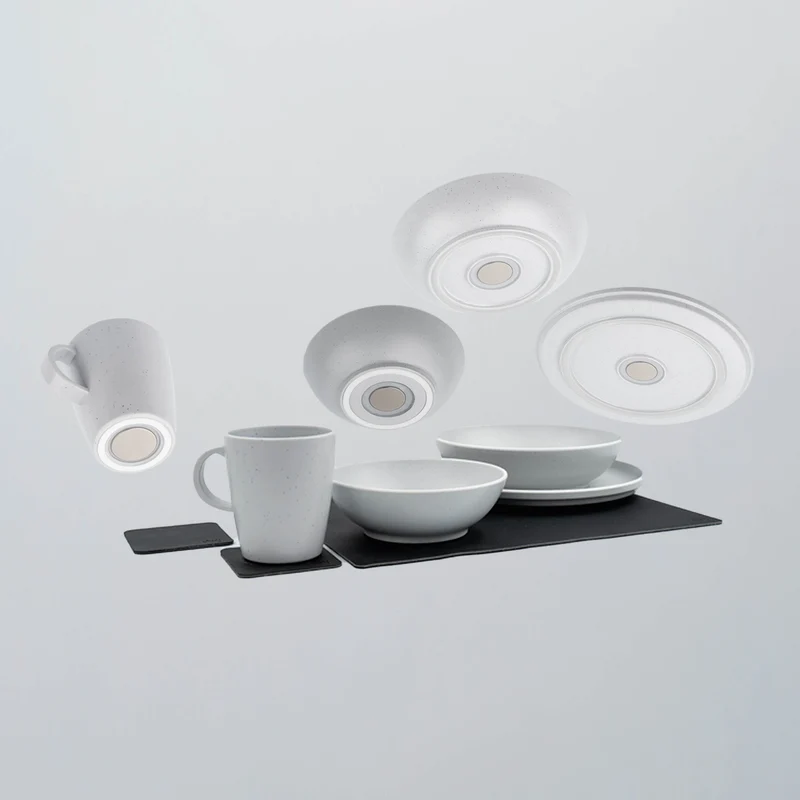Magnet-Kunststoff-Geschirrset DOLOMIT WHITE