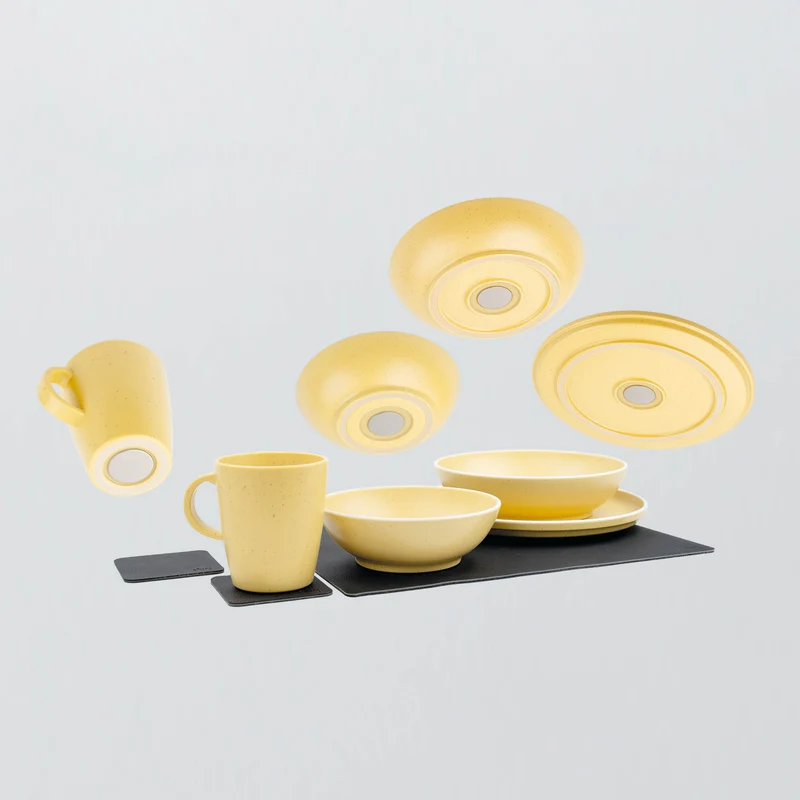 Magnet-Kunststoff-Geschirrset DOLOMIT YELLOW