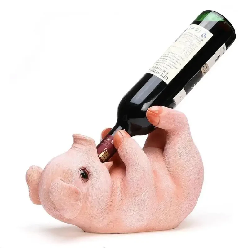 Support Bouteille Cochon Tirelire
