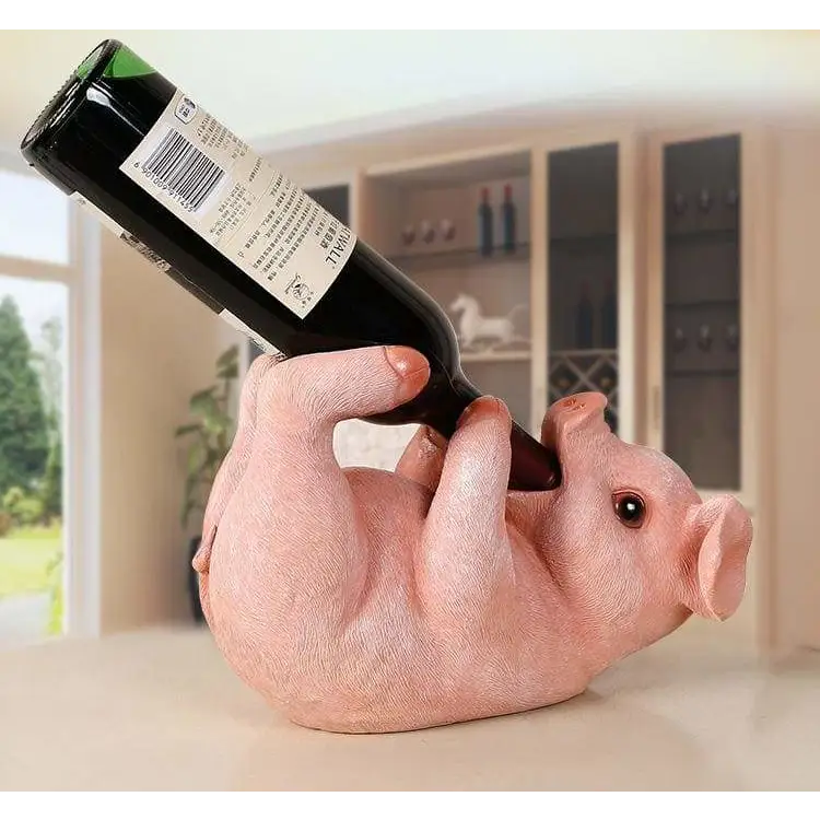 Support Bouteille Cochon Tirelire