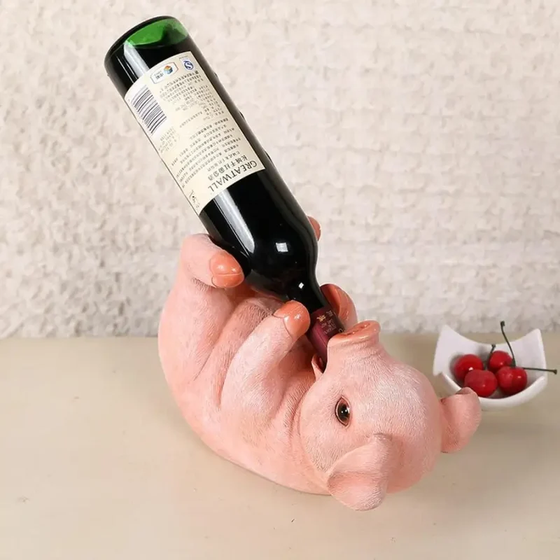 Support Bouteille Cochon Tirelire