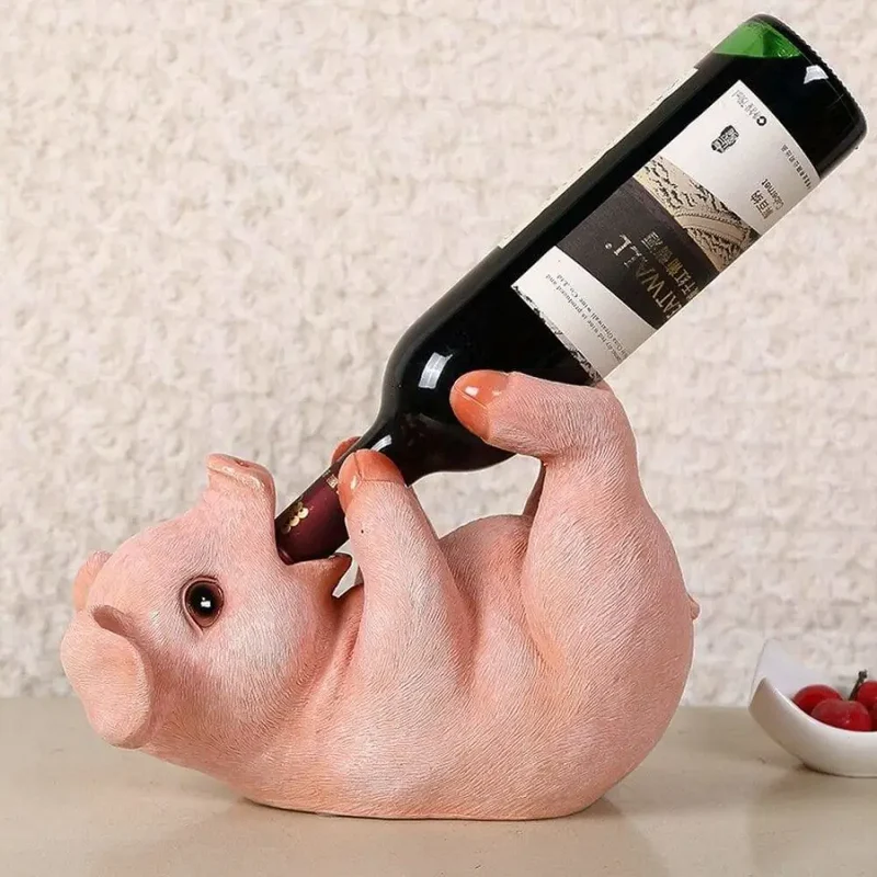 Support Bouteille Cochon Tirelire