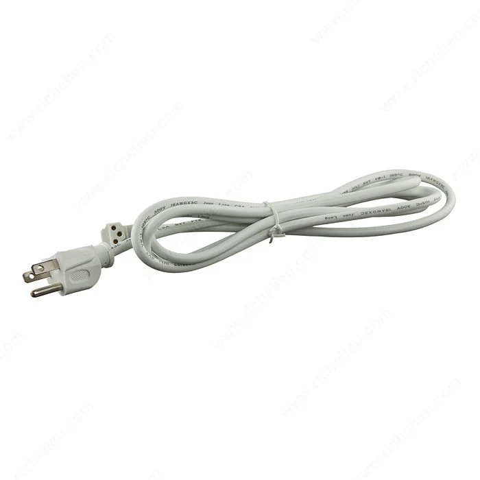 Câble d'alimentation pour luminaire fluorescent T5 avec mise à la terre