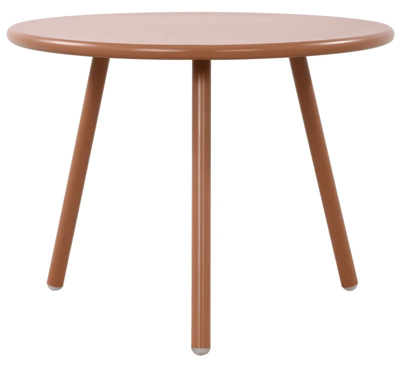 Table basse ronde intérieur / extérieur en polypropylène couleur terre cuite – Ø 60 cm résistante aux intempéries 10_0009237