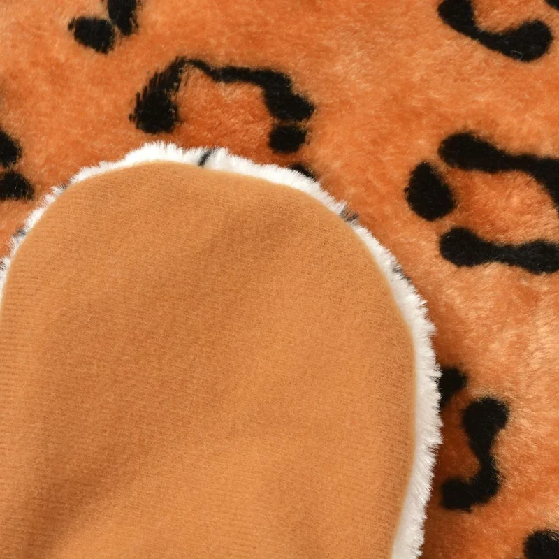 Tapis en peluche en forme de léopard 139 cm Marron DEC024173