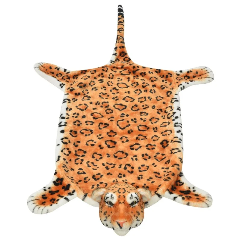 Tapis en peluche en forme de léopard 139 cm Marron DEC024173