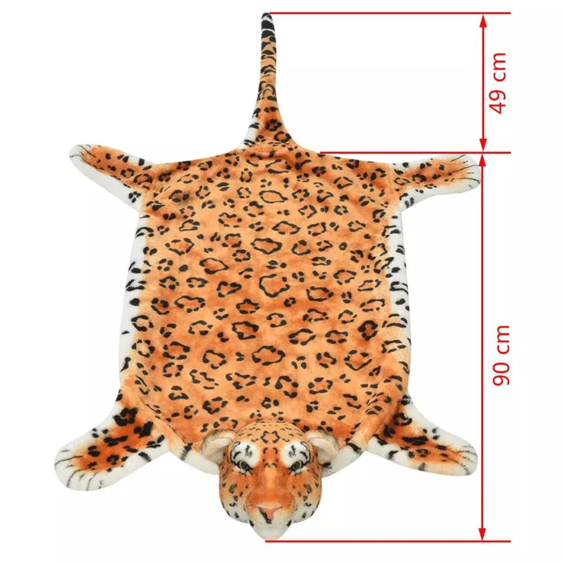 Tapis en peluche en forme de léopard 139 cm Marron DEC024173