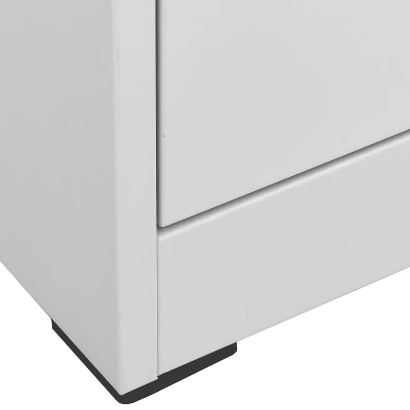 Caissons à tiroirs meuble de bureau 3 tiroirs 46 x 62 x 102,5 cm acier gris clair DEC024535