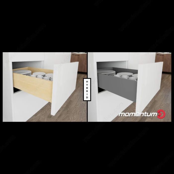 Coulisse sous plan MOMENTUM - pousser pour ouvrir