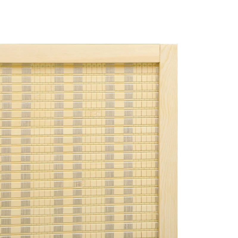 Paravent séparateur de pièce pliable 4 panneaux 180 x 180 cm intimité modulable autoportant rustique en bois naturel 21_0001265