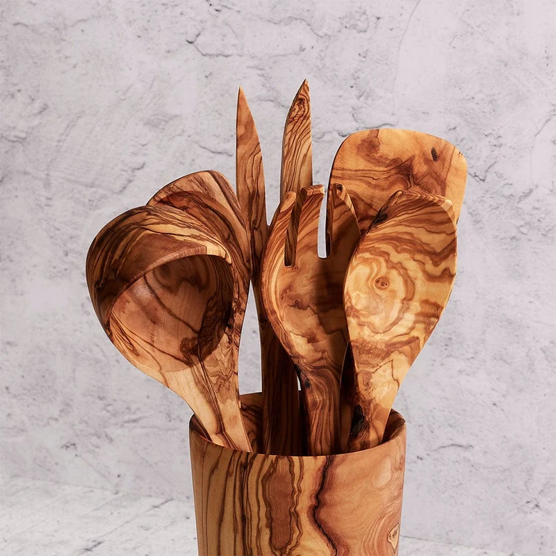 Premium Cutlery Set – Olive Wood Kitchen Collection