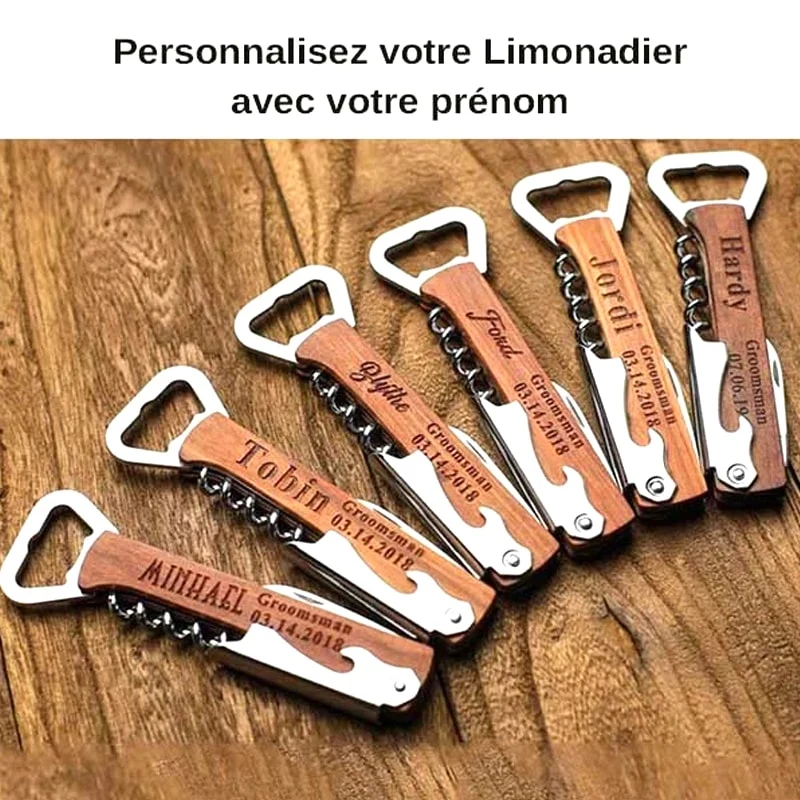 Limonadier Personnalisé Bois De Noyer