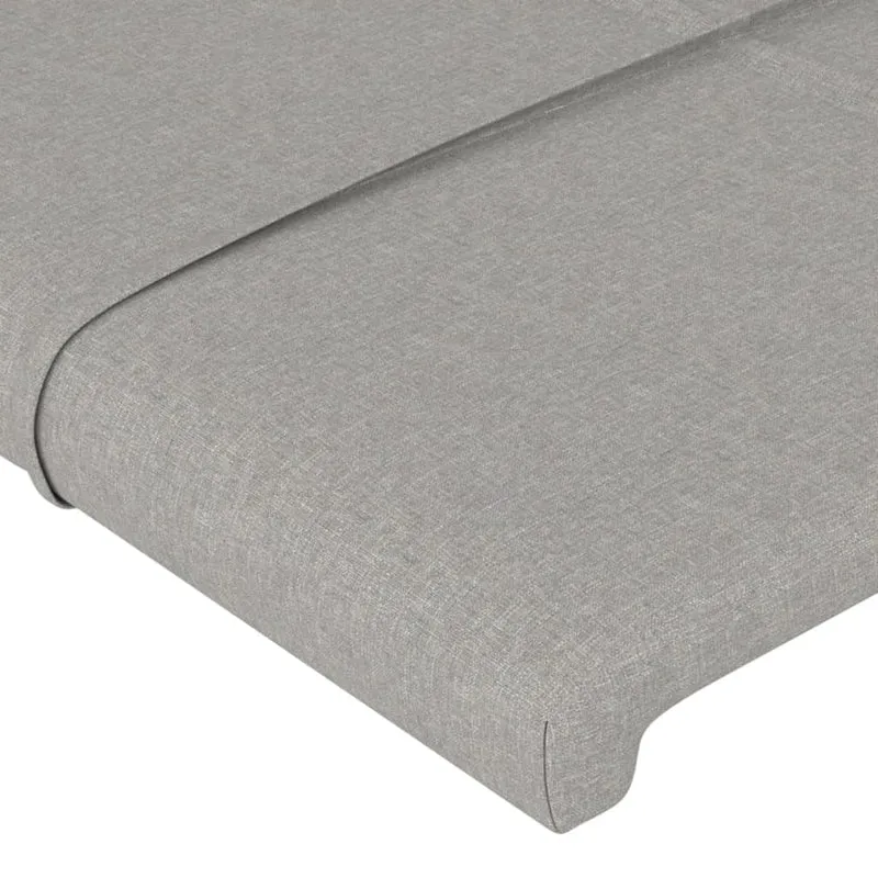 Tête de lit accessoire couchage chambre à coucher meuble à LED 100 x 5 x 78/88 cm tissu gris clair TDL0201449