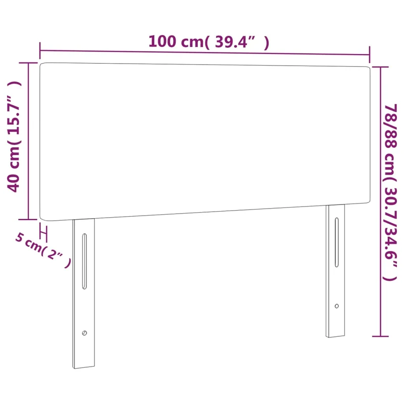 Tête de lit accessoire couchage chambre à coucher meuble à LED 100 x 5 x 78/88 cm tissu marron foncé TDL0200902