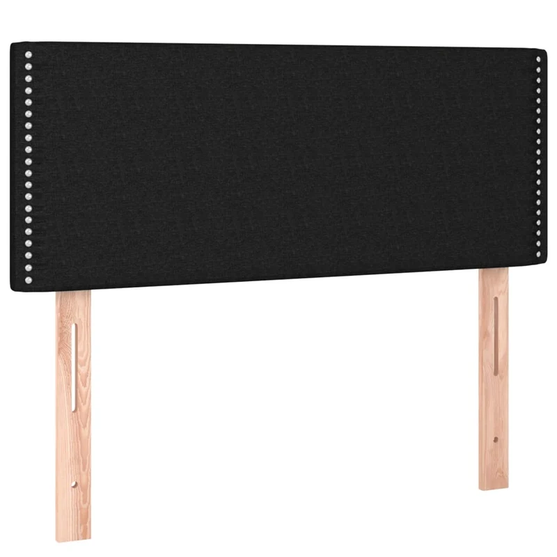 Tête de lit accessoire couchage chambre à coucher meuble à LED 100 x 5 x 78/88 cm tissu noir TDL0200756