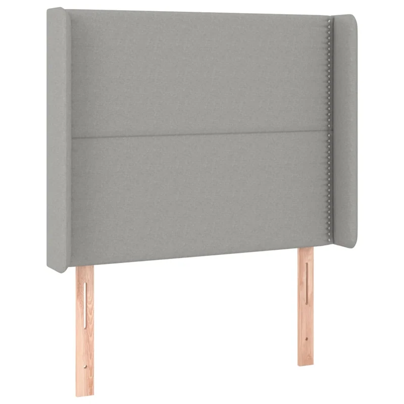 Tête de lit accessoire couchage chambre à coucher meuble à LED 103 x 16 x 118/128 cm tissu gris clair TDL0201435
