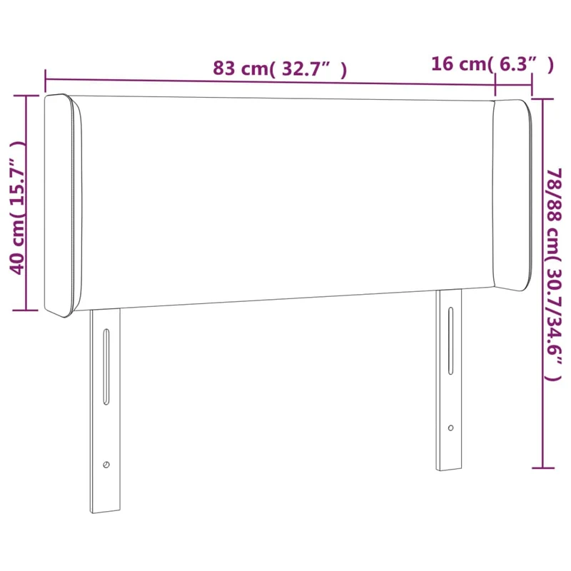 Tête de lit accessoire couchage chambre à coucher meuble à LED 83 x 16 x 78/88 cm synthétique noir TDL0200562