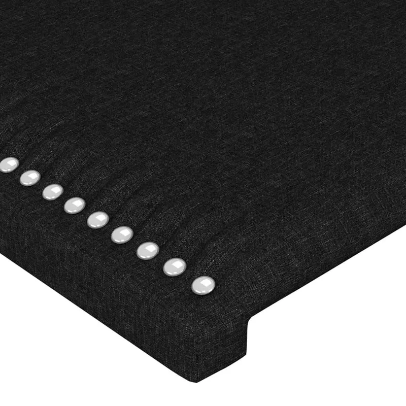 Tête de lit accessoire couchage chambre à coucher meuble à LED 90 x 5 x 78/88 cm tissu noir TDL0200533