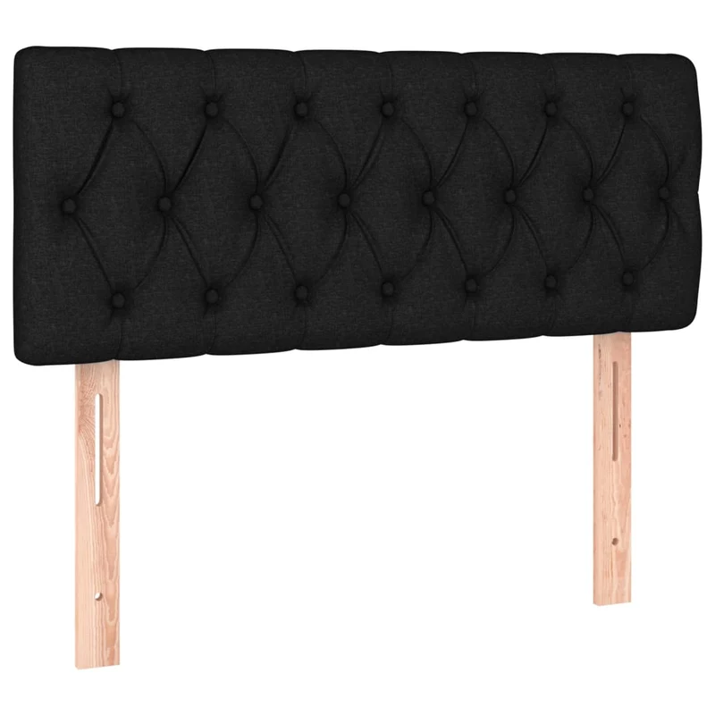 Tête de lit accessoire couchage chambre à coucher meuble à LED 90 x 7 x 78/88 cm tissu noir TDL0200524