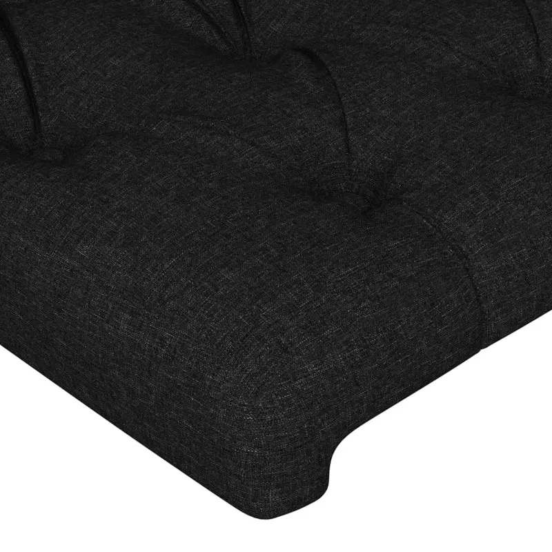 Tête de lit accessoire couchage chambre à coucher meuble à LED 90 x 7 x 78/88 cm tissu noir TDL0200524