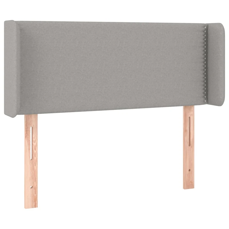 Tête de lit accessoire couchage chambre à coucher meuble à LED 93 x 16 x 78/88 cm tissu gris clair TDL0201219