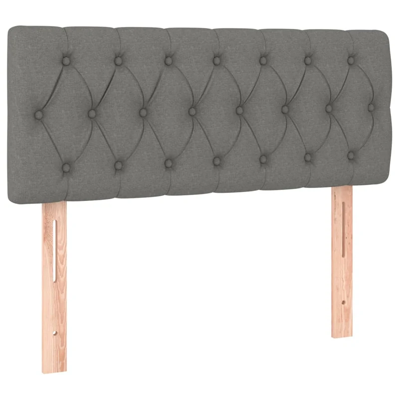 Tête de lit accessoire couchage chambre à coucher meuble à LED 90 x 7 x 78/88 cm tissu gris foncé TDL0200989