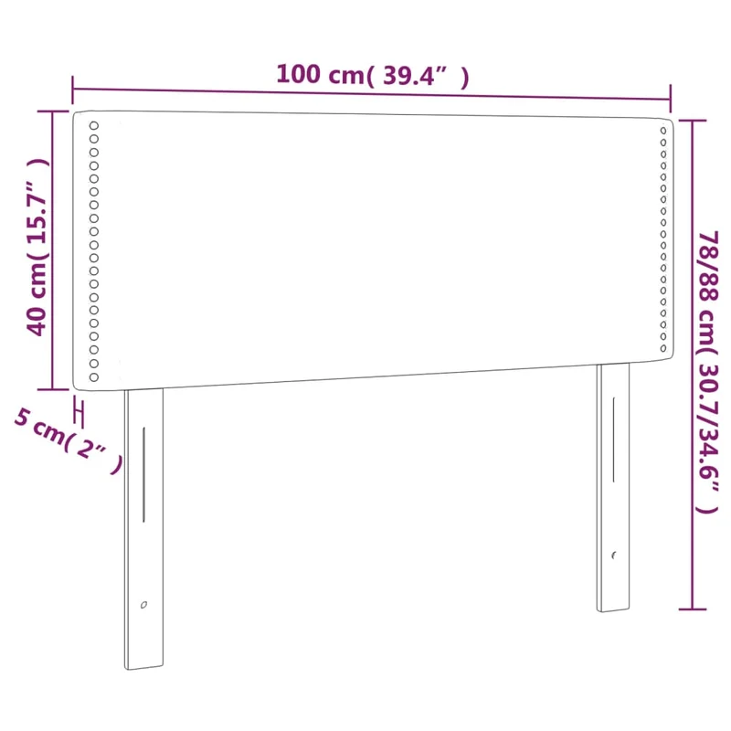 Tête de lit accessoire couchage chambre à coucher meuble à LED 100 x 5 x 78/88 cm synthétique noir TDL0200759