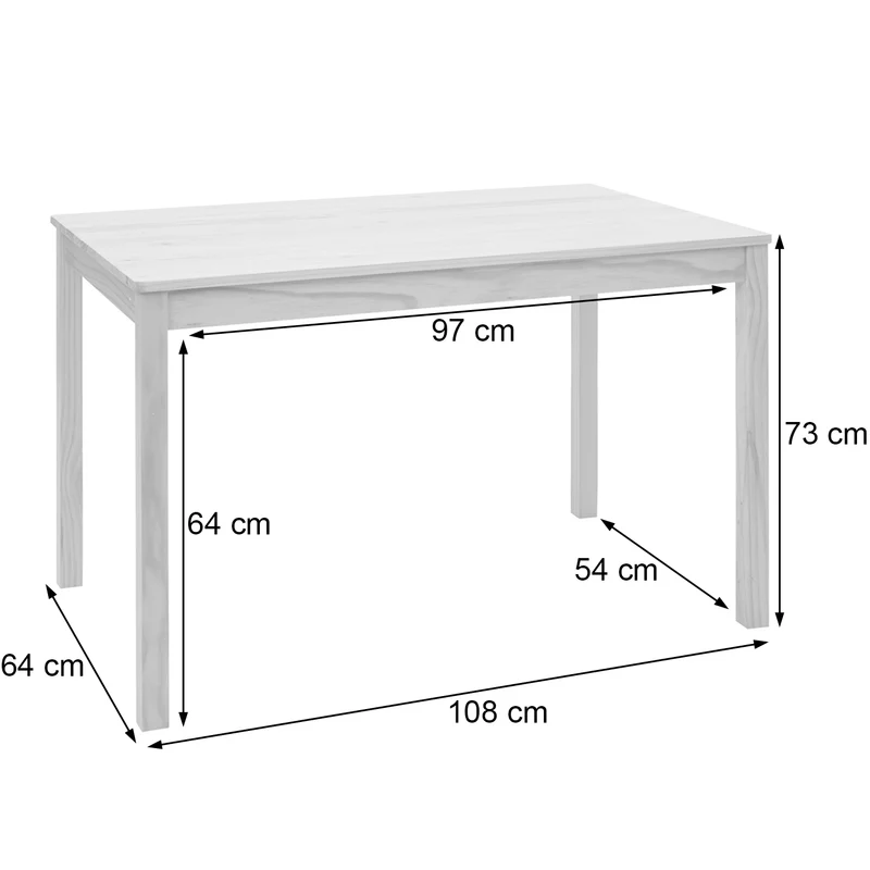 Ensemble de chaises et table de salle à manger style rustique en bois massif pin 04_0003065