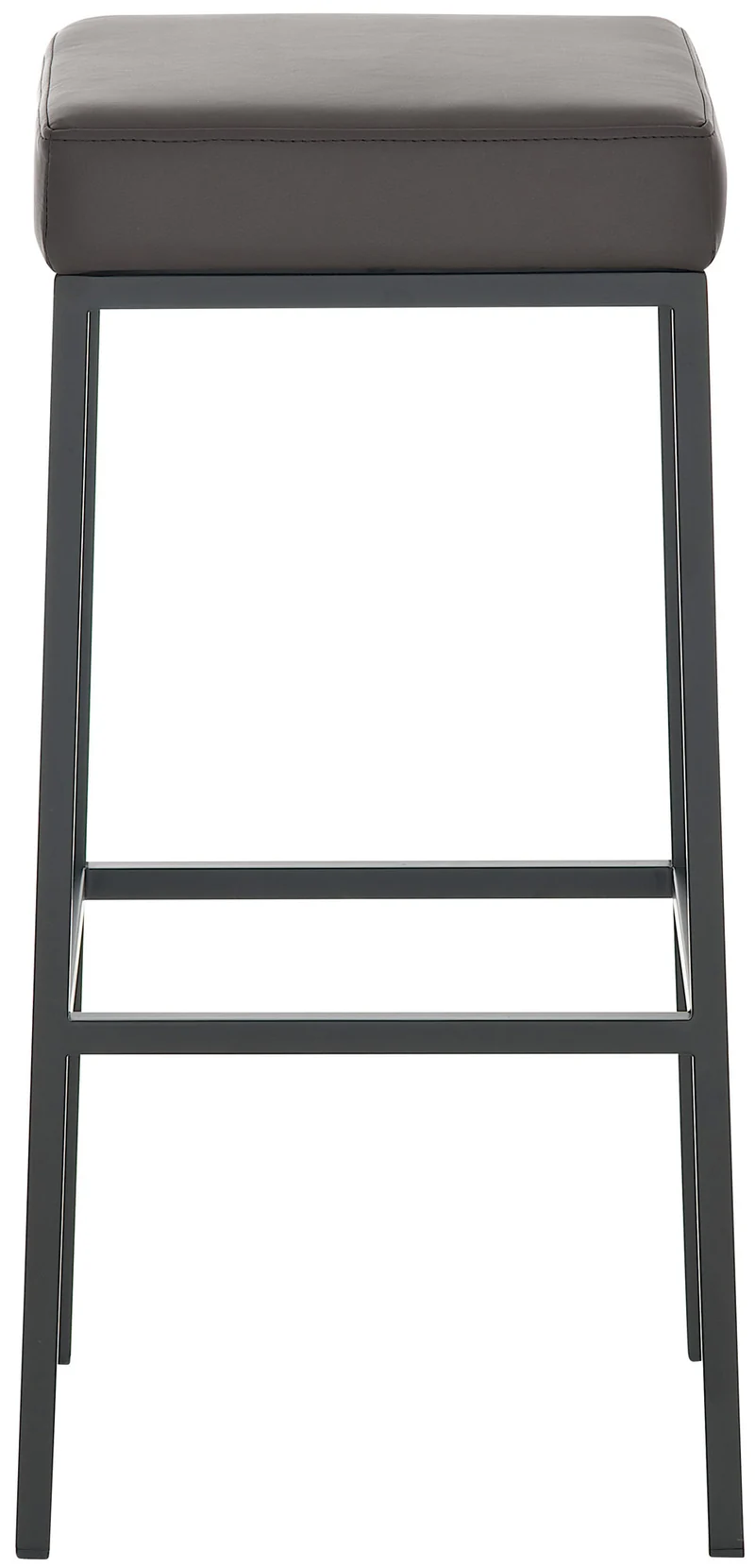 Tabouret de bar en synthétique marron pieds en métal noir design moderne 10_0000429