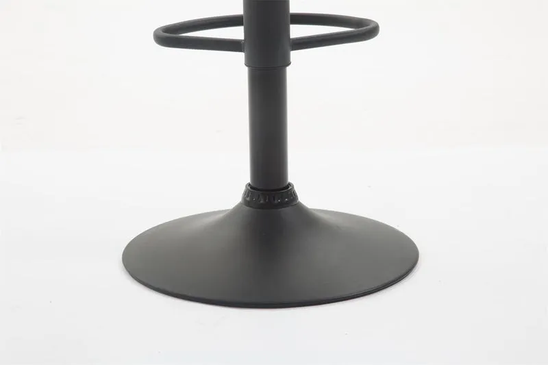 Tabouret de bar chaise haute lounge en synthétique gris pieds métal noir mat 10_0000094
