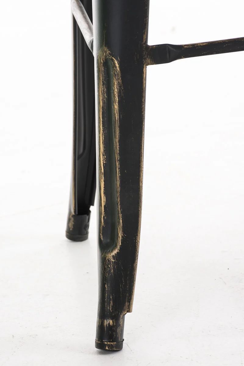 Tabouret de bar empilable avec repose-pieds design industriel métal noir et doré 10_0000036