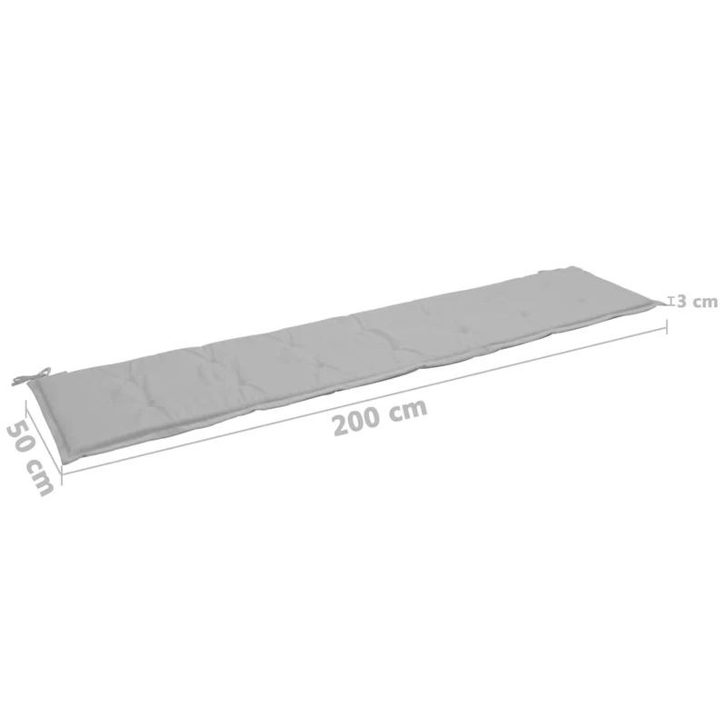 Coussin de banc de jardin Gris 200 x 50 x 3 cm DEC021735