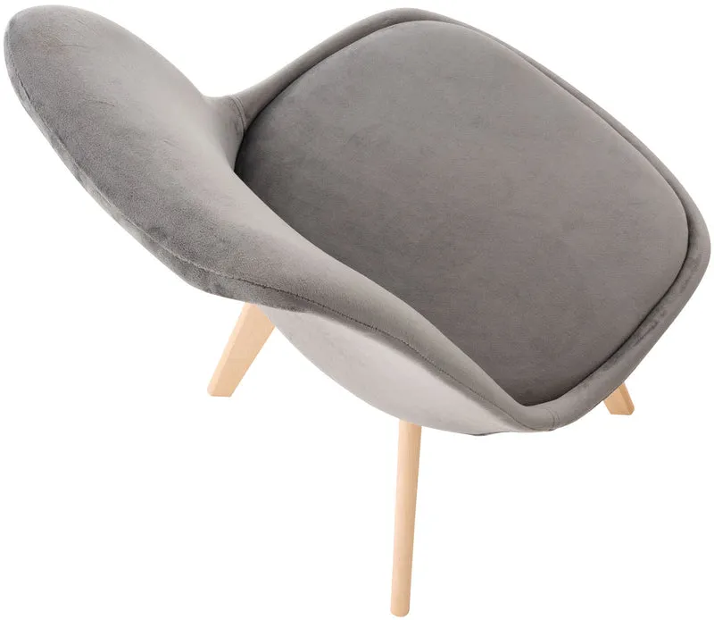 Lot de 4 chaises de salle à manger design scandinave en tissu velours gris pieds bois clair CDS10385