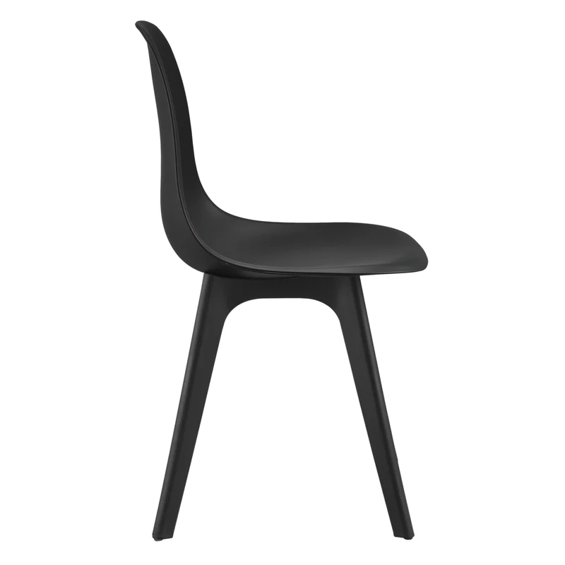 Set de 6 Chaises Design Chaise de Cuisine Chaise de Salle à Manger Plastique Noir 03_0003730