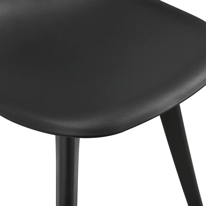 Set de 4 Chaises Design Chaise de Cuisine Chaise de Salle à Manger Plastique Noir 03_0003708