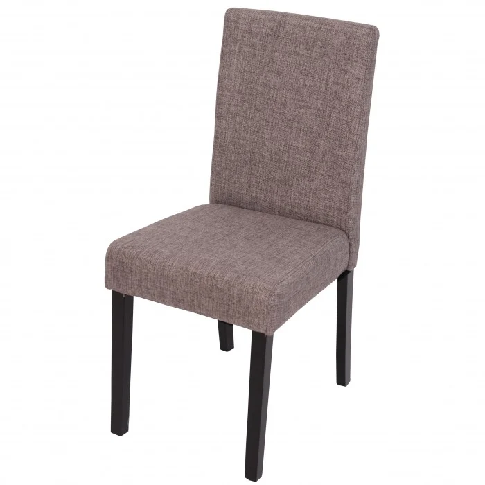 Lot de 4 chaises de salle à manger en tissu gris pieds foncés CDS04128