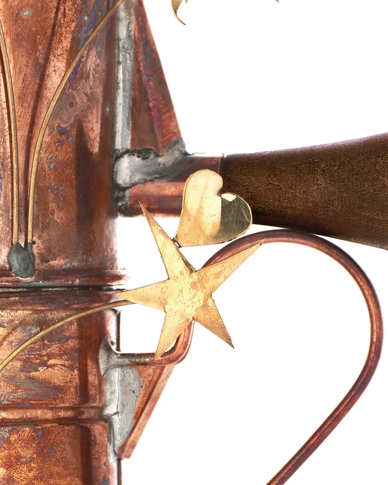 Caffettiera con cuore e stelle