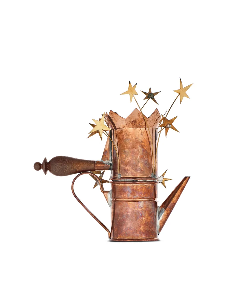 Caffettiera con cuore e stelle