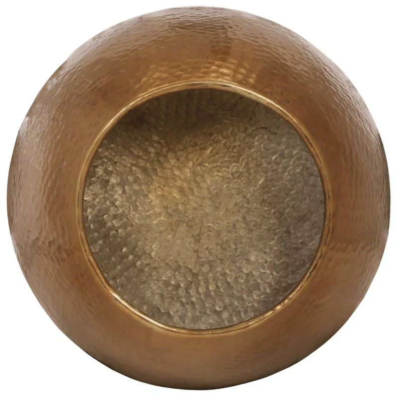 Table d’appoint ronde forme bol – aluminium martelé finition laiton Ø 50 x 30 cm DEC039516